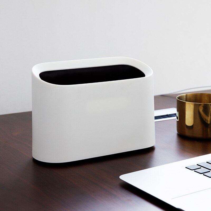 Kleine prullenbak voor thuis, bureau, papierbak voor de woonkamer, mini-prullenbak voor op kantoor, afgedekte prullenbak voor thuis