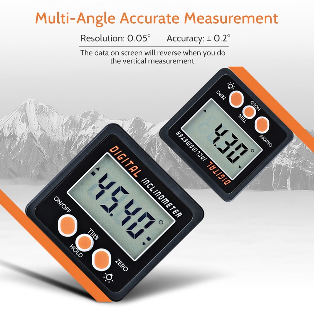 360 Degree Digital Level Goniometer Electronic Protractor Angle Finder Gauge Magnetic Level Instrument Bevel Box Inclinometer