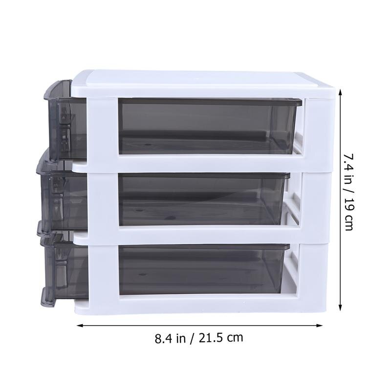 Boîte de rangement de bureau à 4 niveaux, tiroir en plastique, porte-documents et articles divers, armoire à cosmétiques, organisateur de maquillage de bureau: Style 3