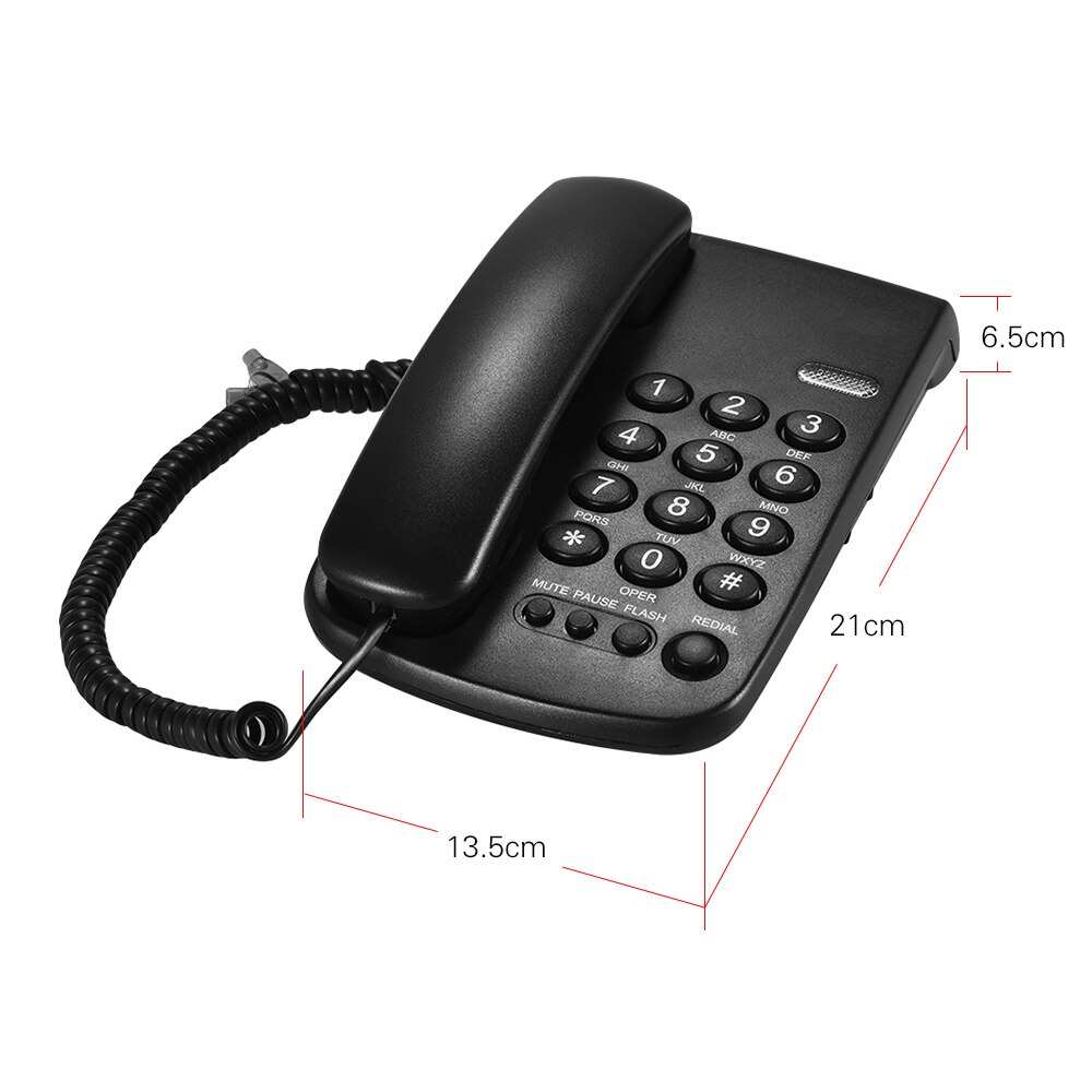 Mountable Base Portable Corded Telephone Phone Pause/ Redial/ Flash/ Mute Mechanical Lock Wall Handset for House Company Hotel