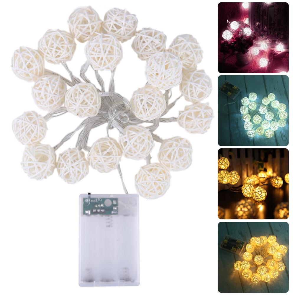 20 led Lumières de Chaîne De Boule De Coton pour la Décoration Extérieure De Noël De De Mariage Guirlande De Noël Globe Chaîne D'éclairage