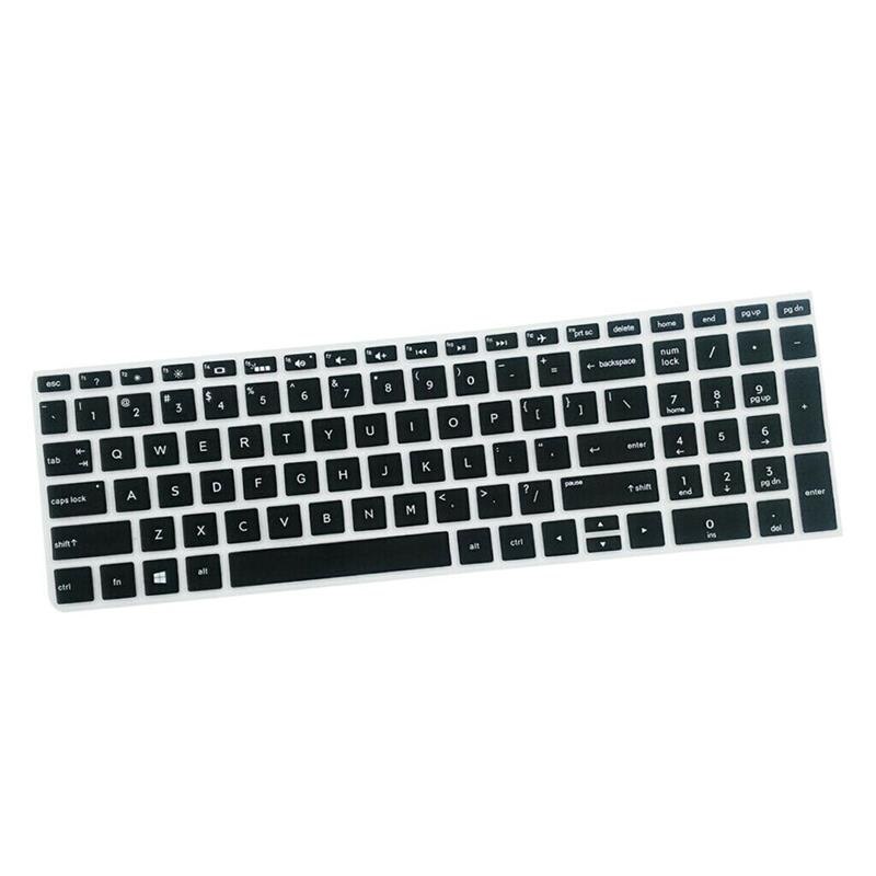 Rainbow Color Waterproof Laptop Keyboard Protective Film Silicone Keyboard Protective Cover Suitable for HP 15.6inch BF Keyboard: Black