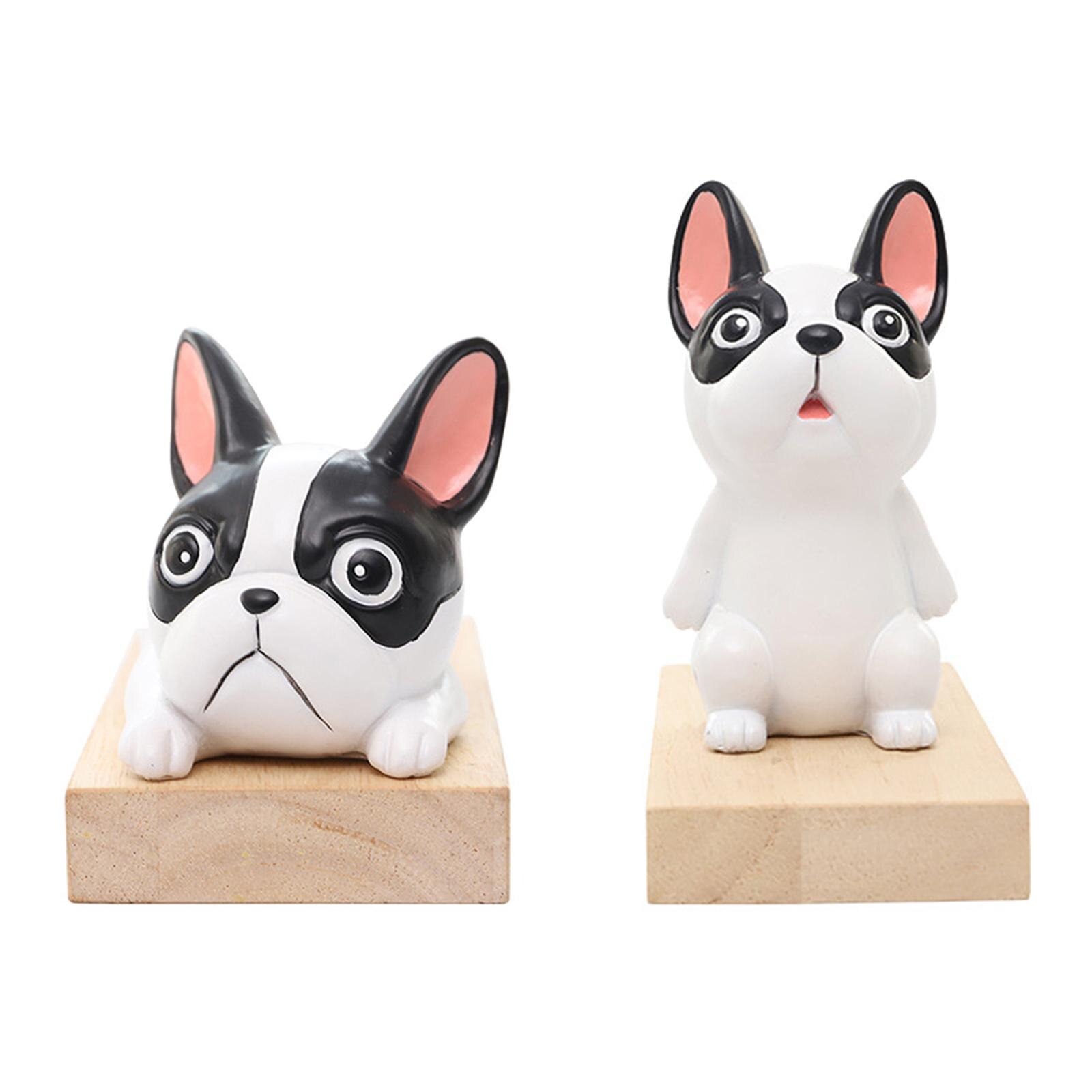 Bulldog Shape Door Stopper Doorways Slip Resistant Wood Base Wedge Door Stop for Baby Protection Home Office Decor Ornament
