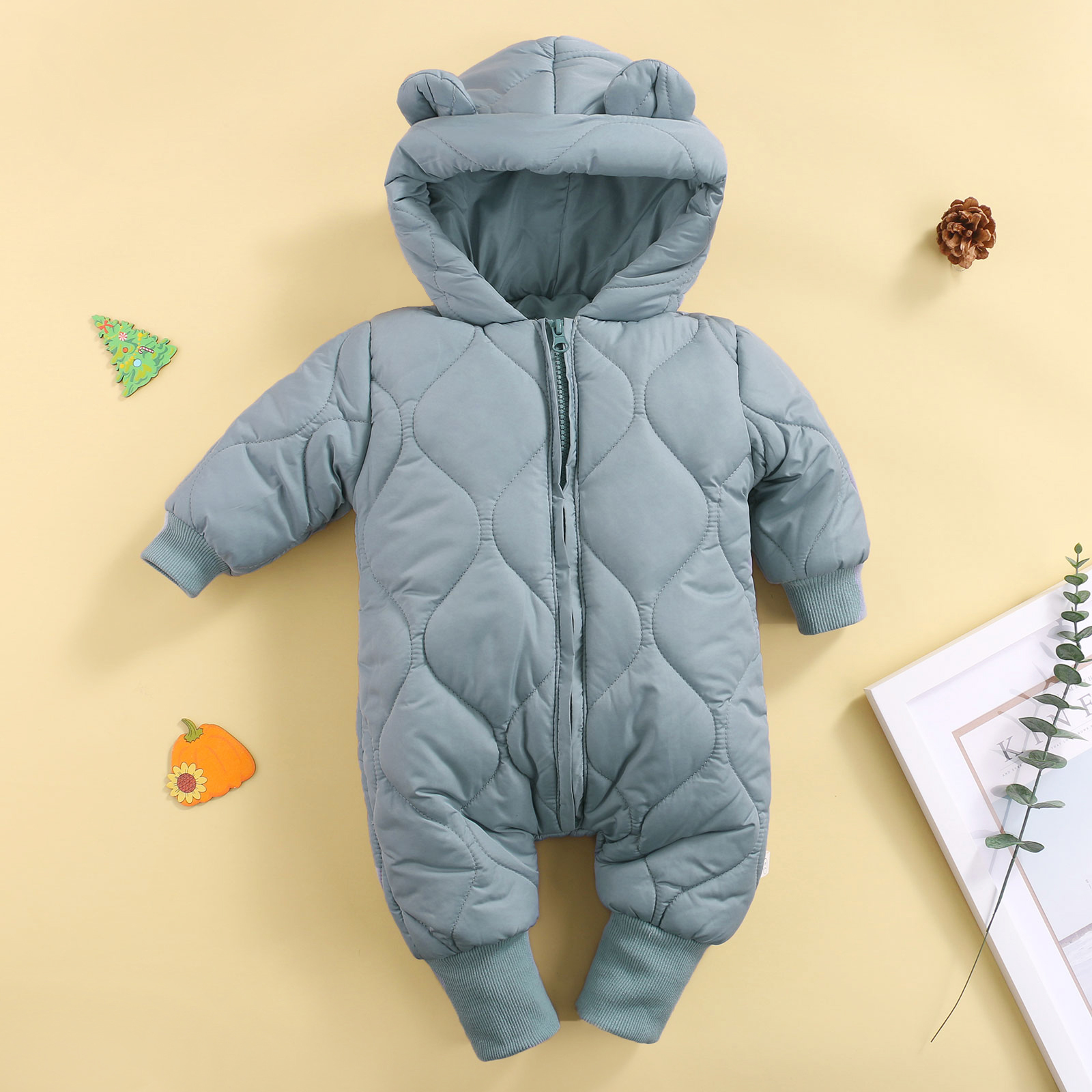 2021 grosso quente infantil macacão de bebê com capuz dentro do velo menino menina inverno outono macacão crianças outerwear crianças snowsuit