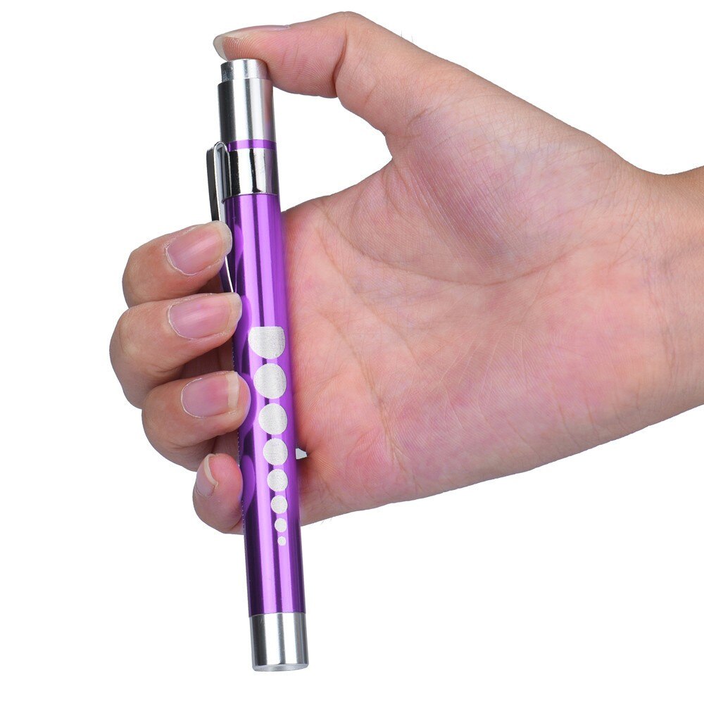 Linterna LED portátil para trabajo médico, pluma de primeros auxilios, lámpara con medidor de pupila, diagnóstico de médico y enfermera: Rosa