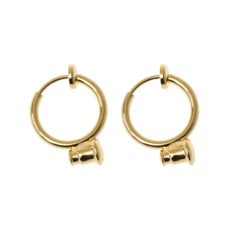 1 paio di clip Su Orecchino ad anello Convertitori no-trafitto Trasformare Qualsiasi Della Vite Prigioniera in UN clip-in poi: oro