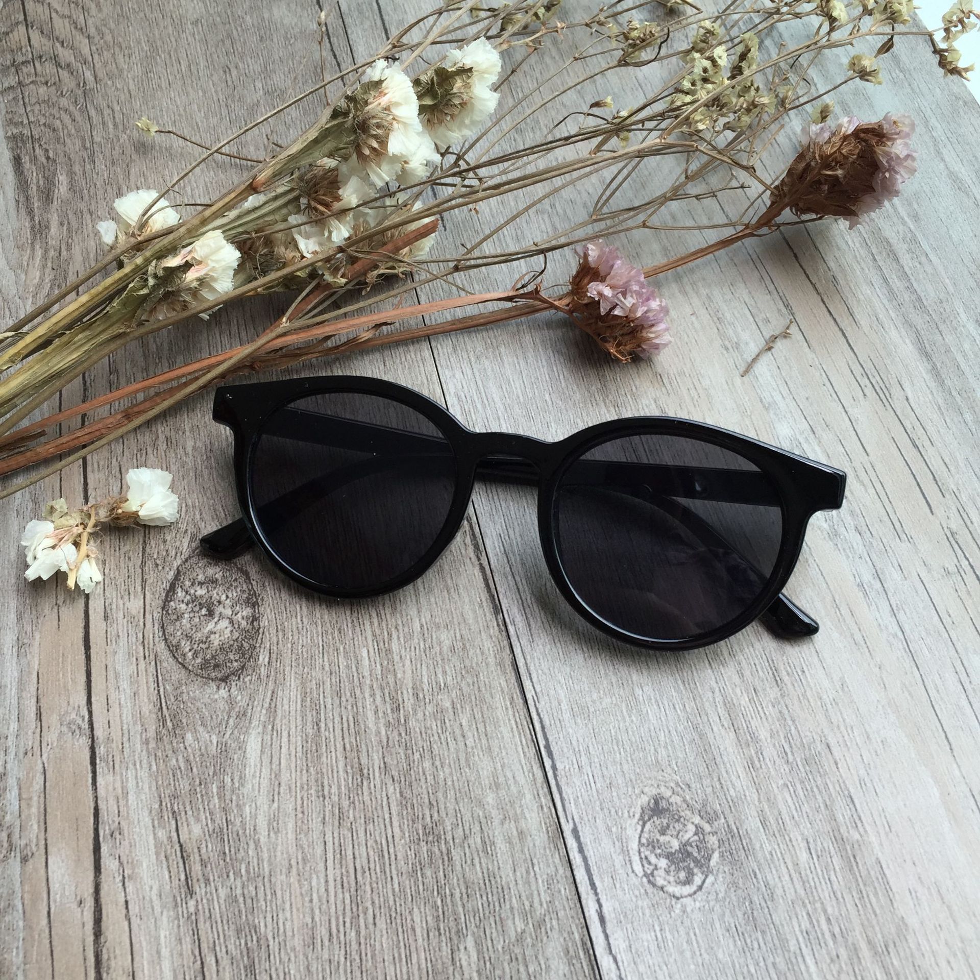 Gafas de sol con forma de ojo de gato para niños y niñas, lentes de sol con protección UV400, bonitos, para conductores,: Negro