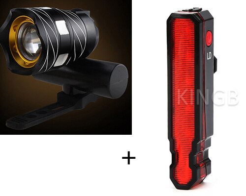 Basecamp fiets koplampen  t6 led lampen usb oplaadbare aluminiumlegering fiets stuur regenbestendige lamp mtb racefiets verlichting: Laser 2