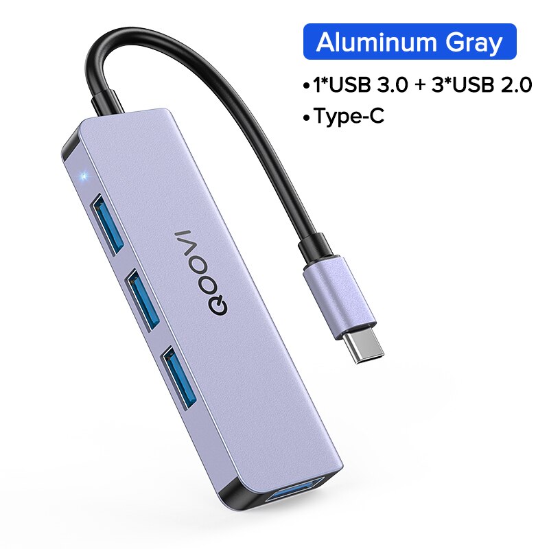 Qoovi Usb C Hub 4 In 1 Type C Naar Usb 3.0 Adapter... – Vicedeal