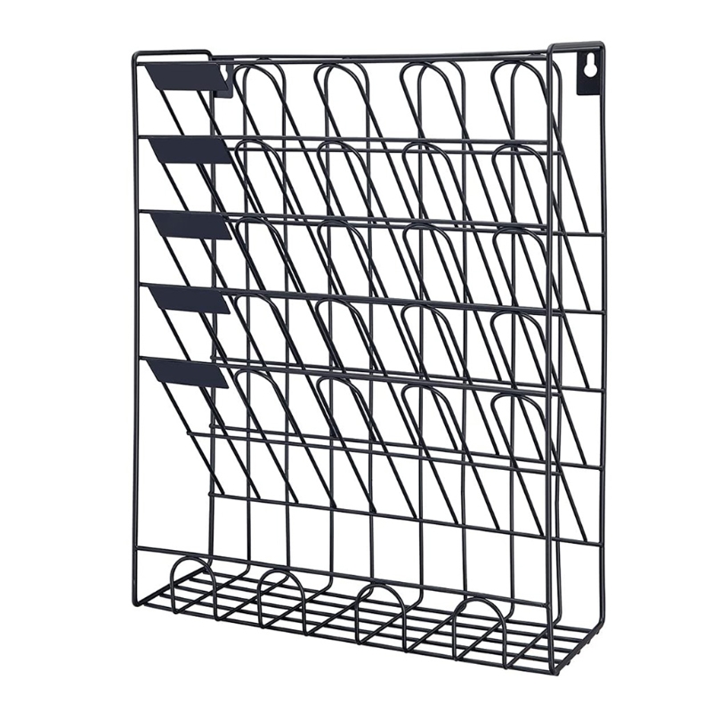 Porte-fichiers suspendu à 6 niveaux, support mural en métal polyvalent pour le bureau, l&#39;école, la maison et la bibliothèque