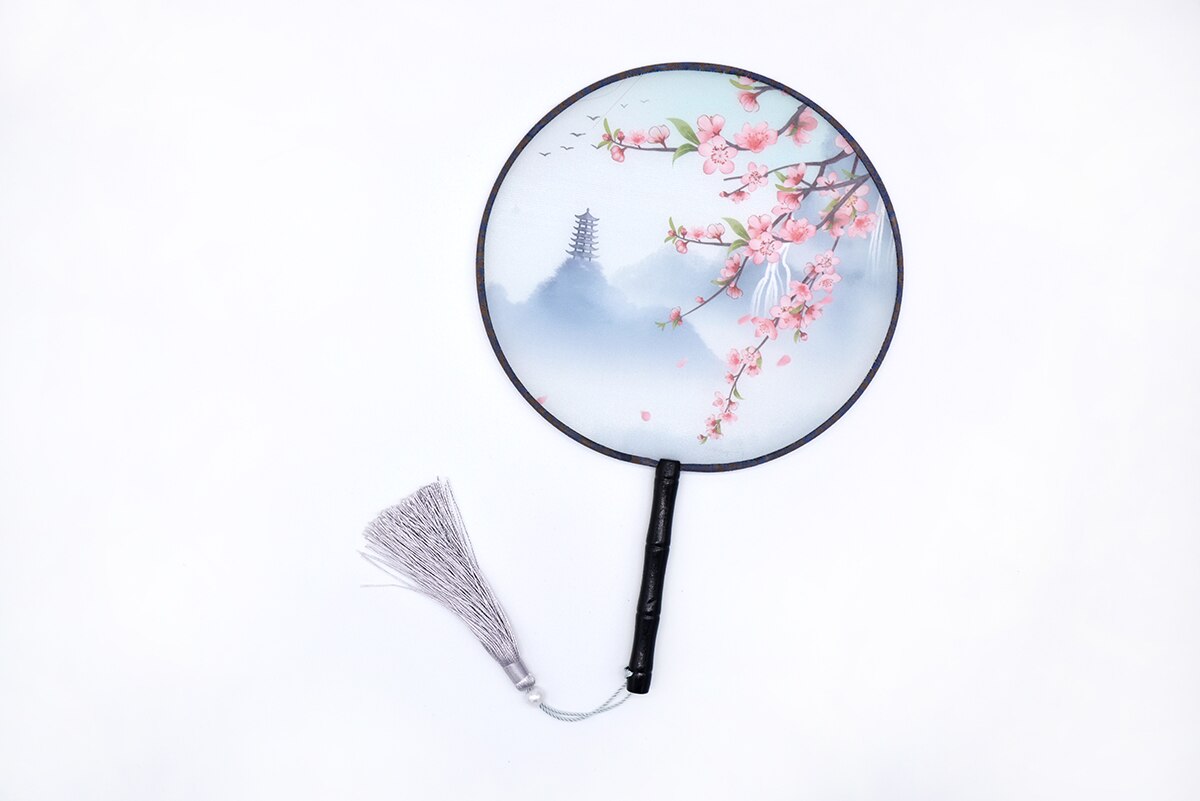 Chinese Dames Dansen Vintage Bloem Zijden Ronde Fan