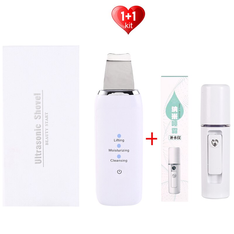 Ultrasonic Skin Scrubber Skin Ultrasonic Cleaning Peeling Extractor Facial Lifting Peeler Deep Cleaning Beauty Apparatus: Pink