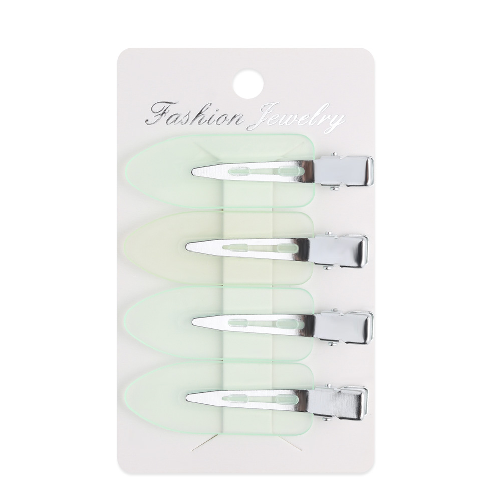 Clip de maquillaje sin costuras para mujer y hombre, pasador sin pliegue, pinza para el cabello sin curva, peluquería , estilismo, horquilla fija, 4 uds.: Azul