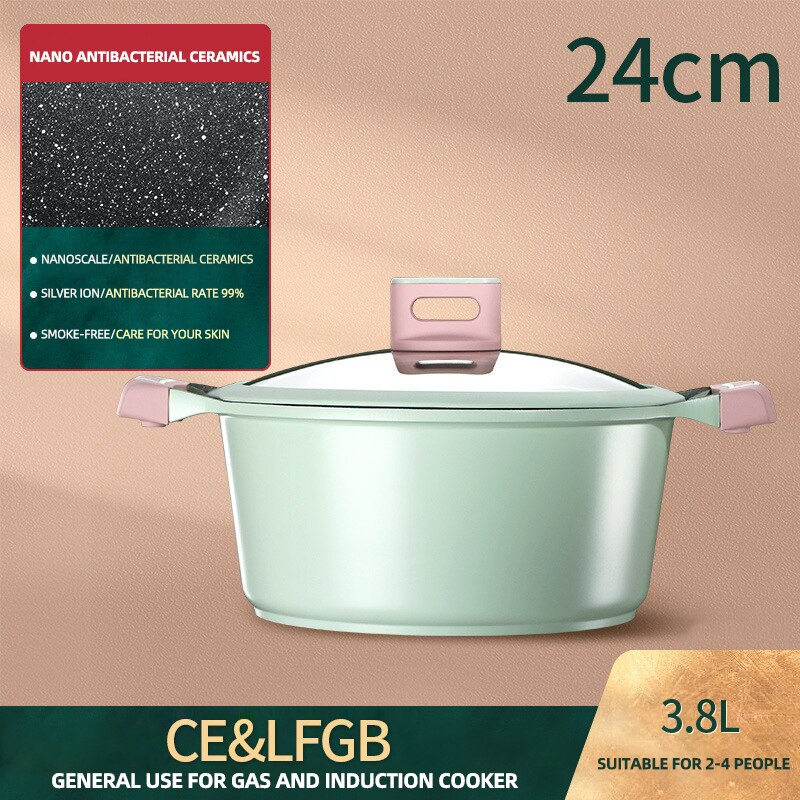 OAPE Stewpan Large Cooking Pots Utensils Non-Stick Cookware Saucepan For Kitchen Pan Cauldron Tajine Marmite Induction Heating: 24cm Soup Pan