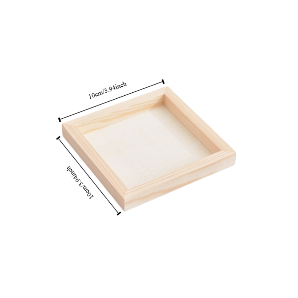 Kids Wooden Blank Clay Frame Multi Size DIY Wooden Photo Holder Party Decor Creartive Picture Frame Children's Handcraft: light yellow