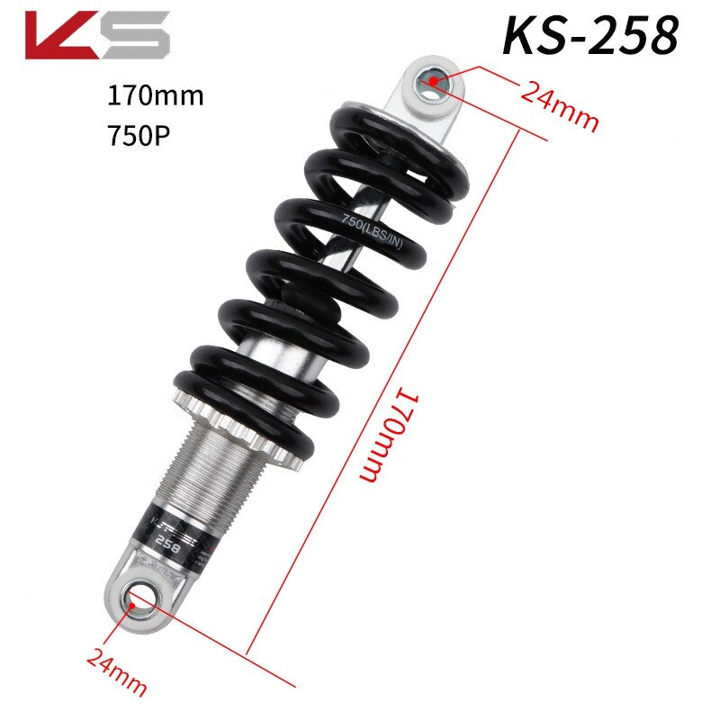120-190mm KS amortisseur VTT pliant vélo Scooter électrique ressort amortisseur amortisseurs arrière: KS-258 170mm 750P