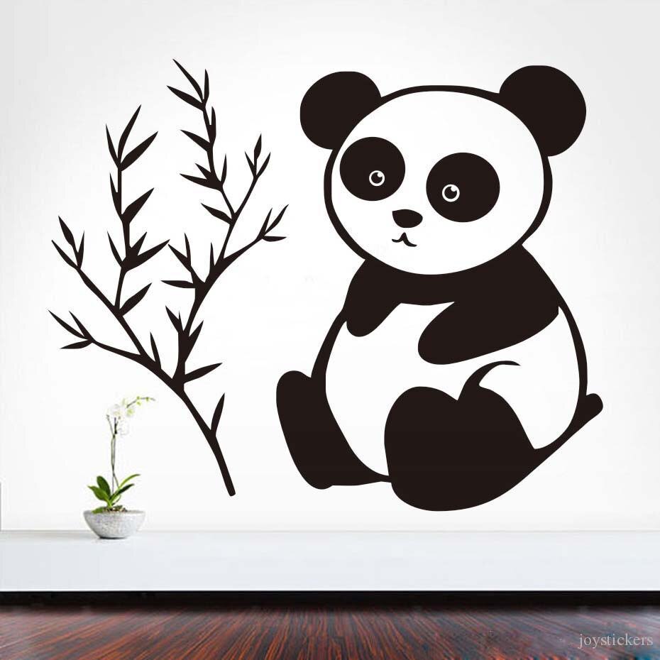 Het Alleen Eet Bamboe Baby Panda Muursticker Kinderkamer Verwijderbare Vinyl Decals Mooie Wall Art Home Decoratie Accessoires Joy688