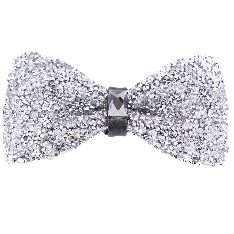 Pajarita de diamantes para hombre, lazo con cuello de cristal brillante, lazo de lujo para boda, banquete, , nudo de mariposa ostentoso, corbatas de novio
