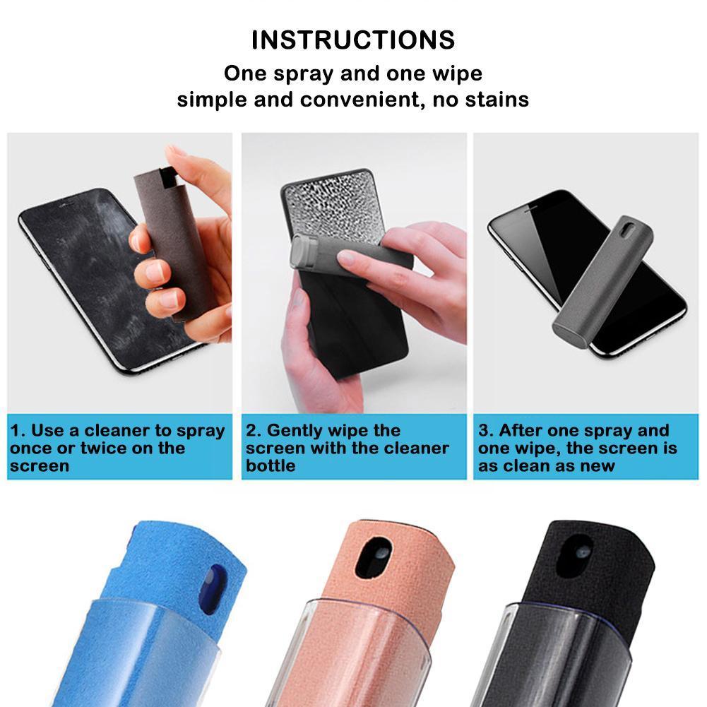 3 In 1 Fingerprint-proof Screen Cleaner Spray Computer Monitor Phone Artifact Mobile Tool Removal TV Cleaning Screen Dust X1E9