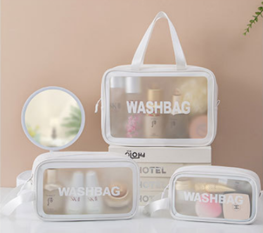 Cosmetic bag female portable advanced travel large-capacity waterproof cosmetic storage bag box wash bag: Orange