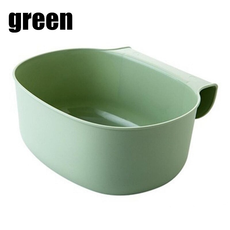 Kitchen Cabinet Hanging Garbage Waste Bin Can Trash Barrel Storage Rubbish Container: Green