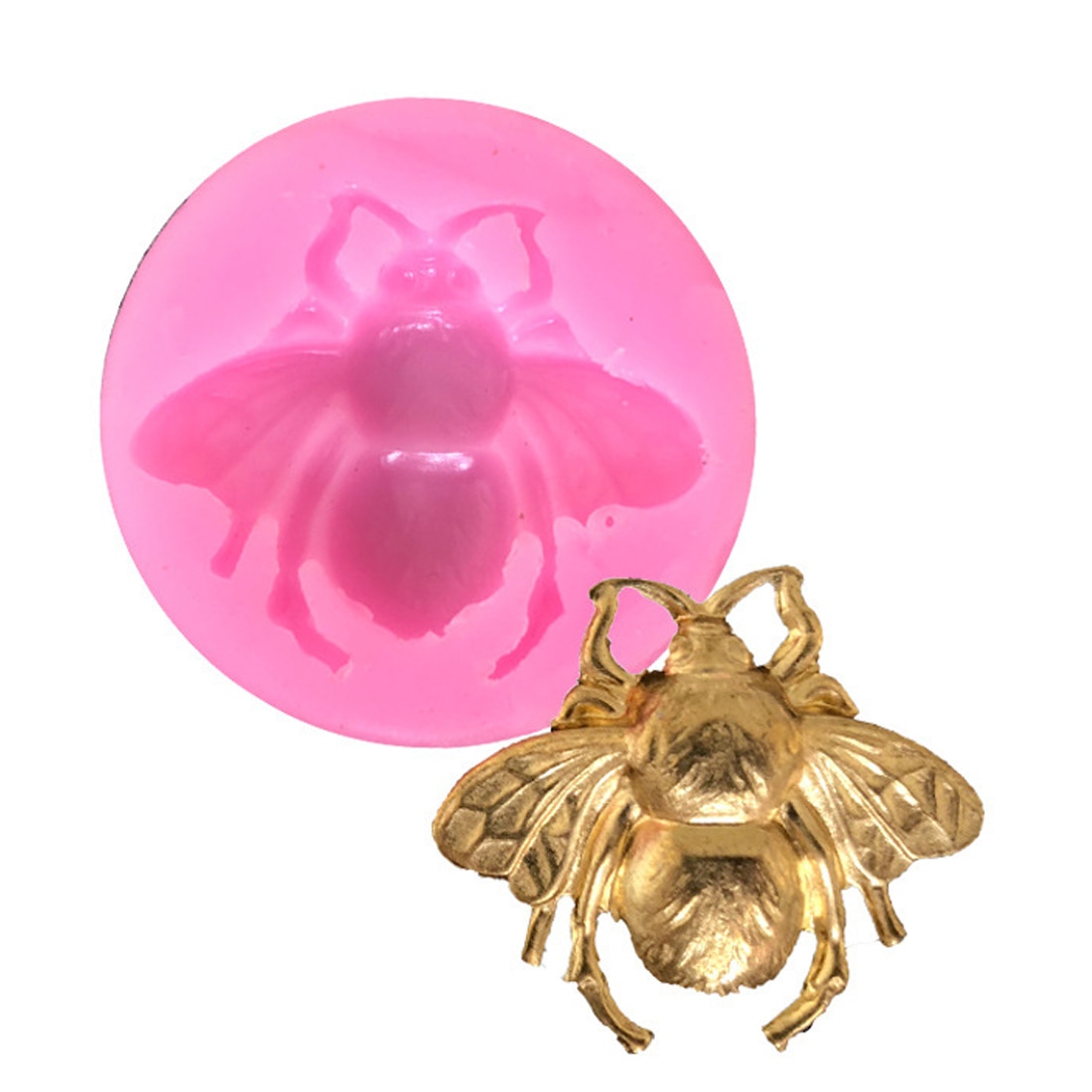 3D Bumble Bee Cake Silicone Mold Fondant Candy Chocolate Clay Mould Kitchen Baking Sugarcraft Cake Decorating Tools 1Pc