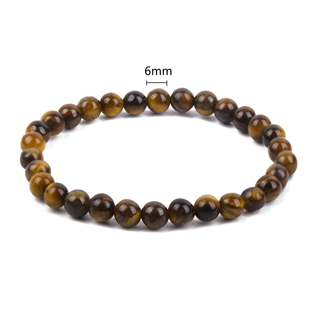 6/8/10/12Mm Natuurlijke Tiger Eye Crysta Kralen Stone Armbanden Voor Mannen Vrouwen Natuurlijke Kraal armband Boeddha Ketting Armbanden Unisex: 6mm Yellow