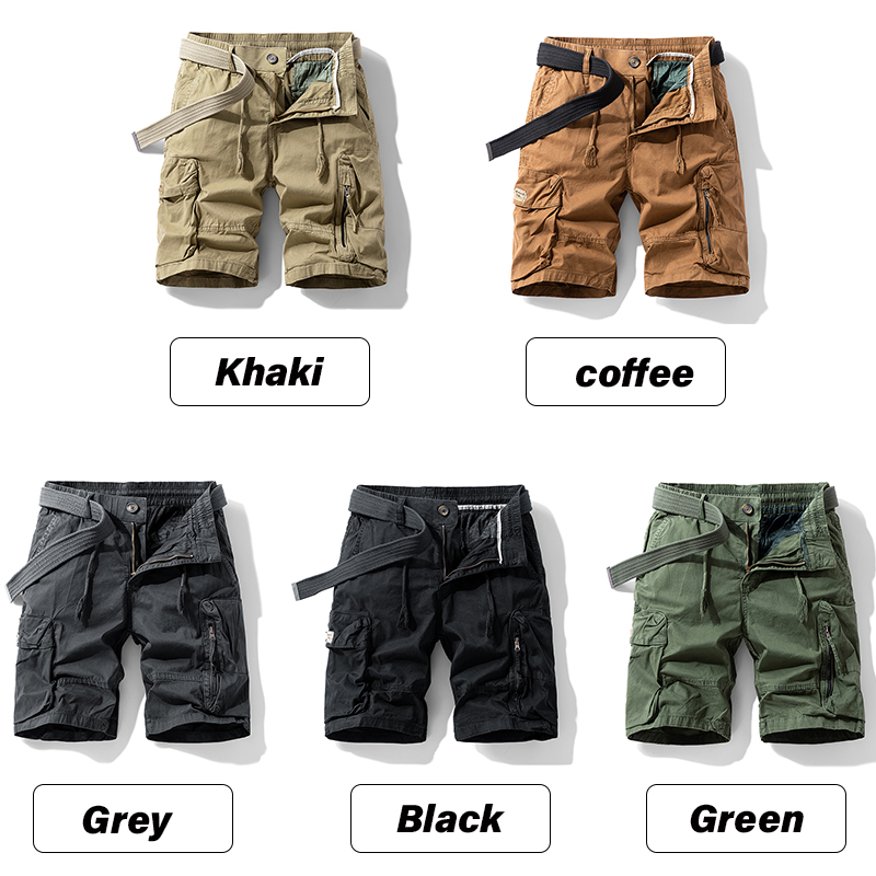 Zomer Heren Cargo Shorts Heren Heren Mode Katoenen Strand Met Meerdere Pocket Shorts Man Lente Casual Joggers Korte Broek Mannen