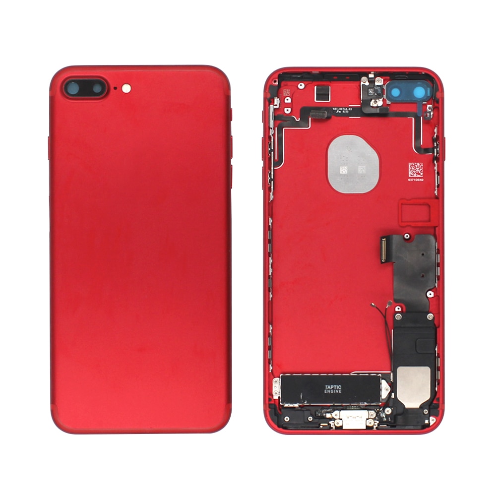 Substituição traseira capa para iphone 7plus 8 8plus traseira habitação quadro médio com bateria traseira porta vidro, preto branco vermelho ouro