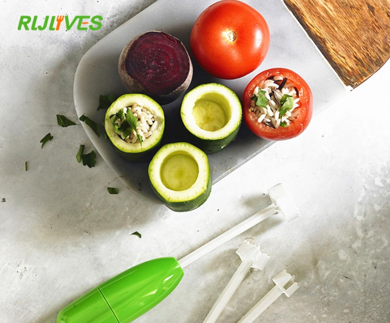 4Pcs/Set Different size Vegetable Spiral Cutter Spiralizer Meat Filling Tool Plastic Tomato Eggplant Cutter Kitchen Tool