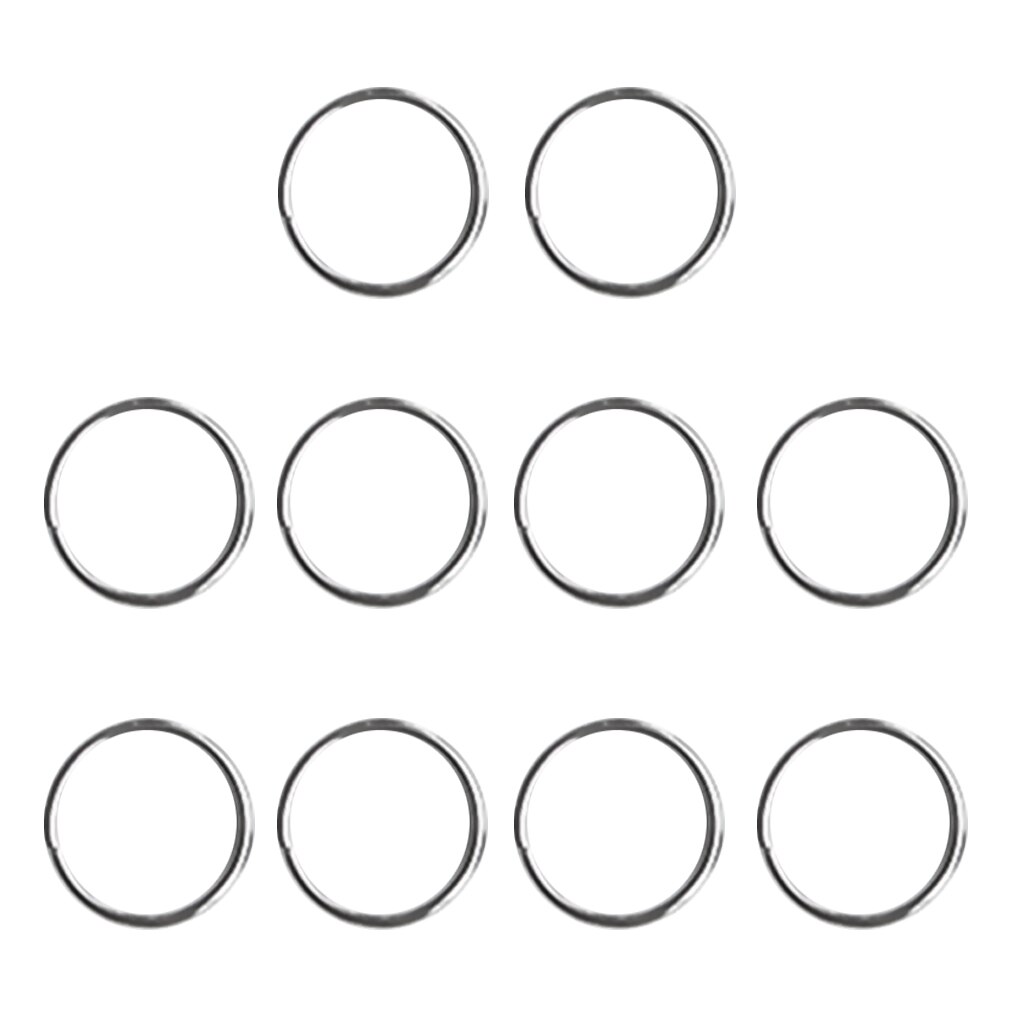 Set of 10 Stainless Steel O- Key Rings Split Metal Rings Key