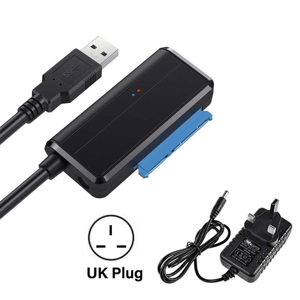0.4m USB 3.0 na kabel Sata Adapter Sata konwertuj kable konwerter męski na 2.5/3.5 Cal HDD/Adapter SSD dysk twardy Adapter drutu: With UK Plug4