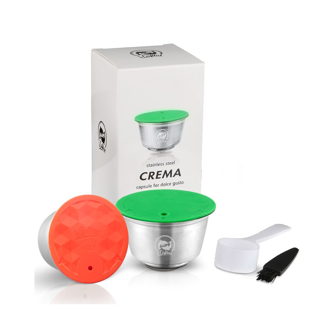 Capsule métallique réutilisable, en acier inoxydable, rechargeable, Compatible avec la Machine à café: Fluorescent Yellow