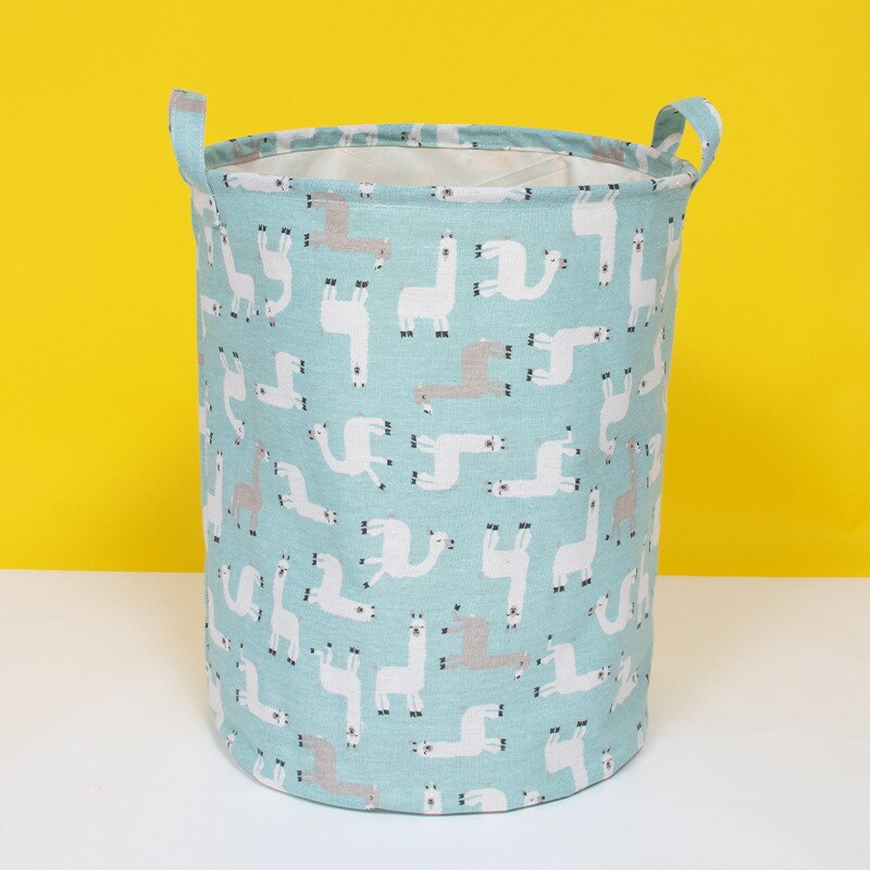 Waterproof Fabric Laundry Hamper Collapsible, Thickened Canvas Dirty Clothes Hampers for Bedroom, Kids Room Storage: E