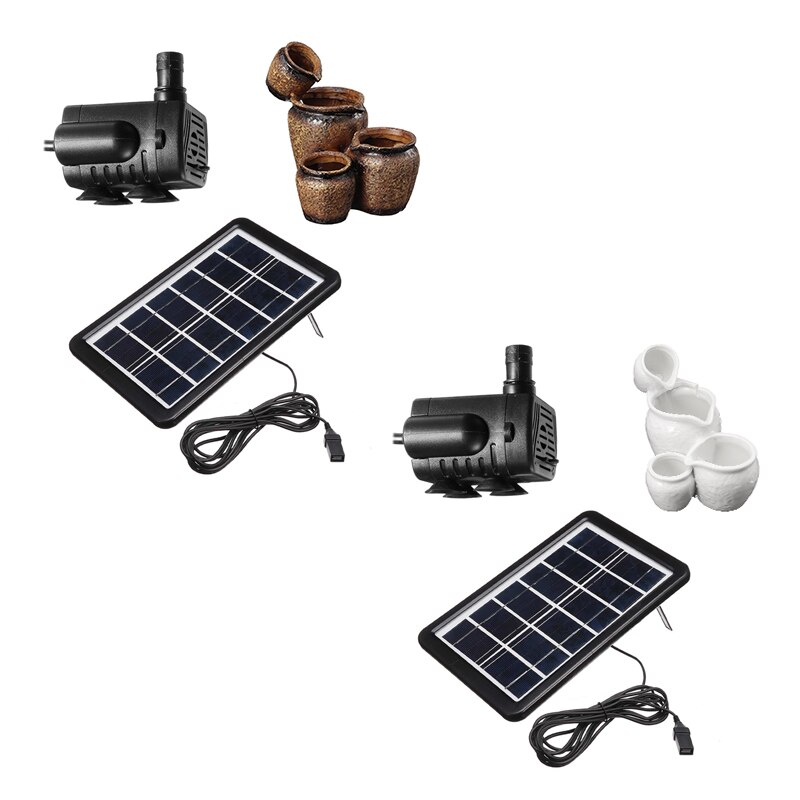 USB Solar Powered Garden Fountain Pump Kit Garden Pool Pond Water Feature Pump Solar Panel Waterfall Fountains Garden Decoration