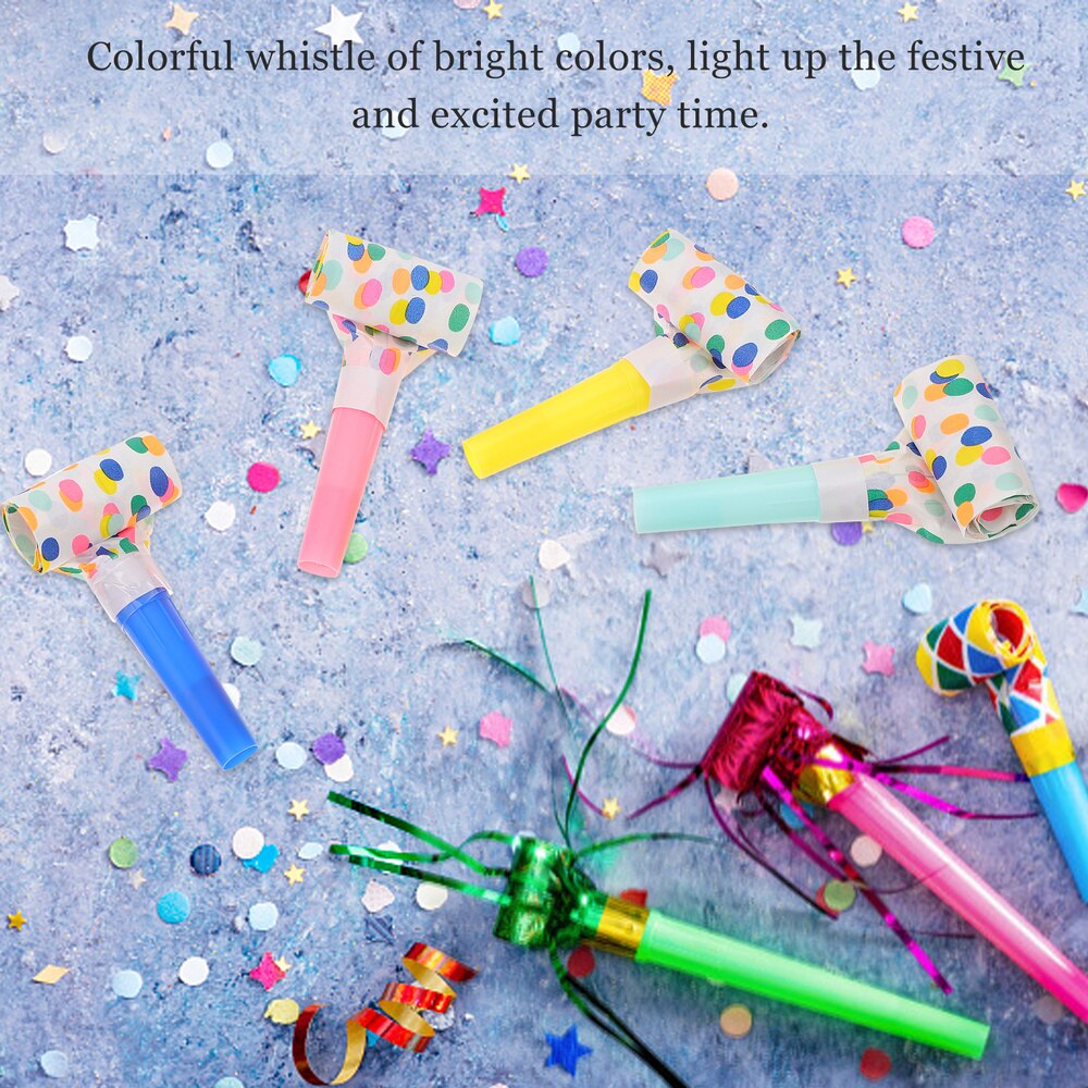 16Pcs Party Blower Noise Maker Musical Blowouts Whistle Party Blow Horns