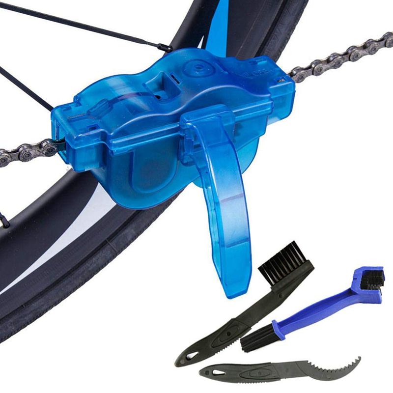 Épurateur de chaîne de vélo, 4 pièces Portable VTT nettoyeur de chaîne outil rapide vélo propre brosse Kit pour vélo vélo, Ro