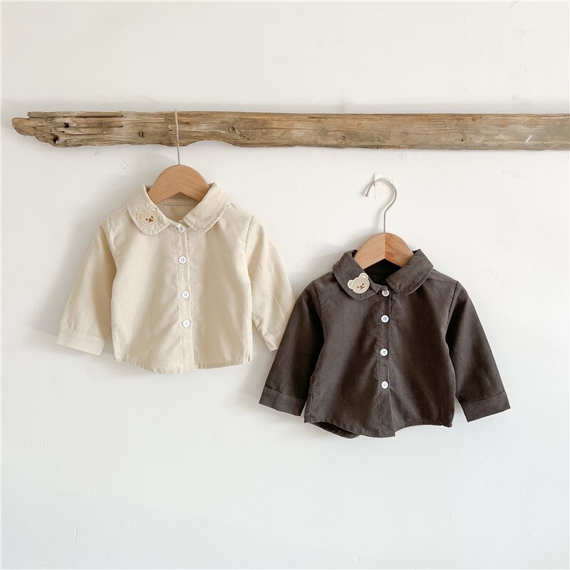 Milancel Baby Boy Kleding Lange Mouw Peuter Blouse Geborduurde Beer Meisjes Tops Baby Uitloper