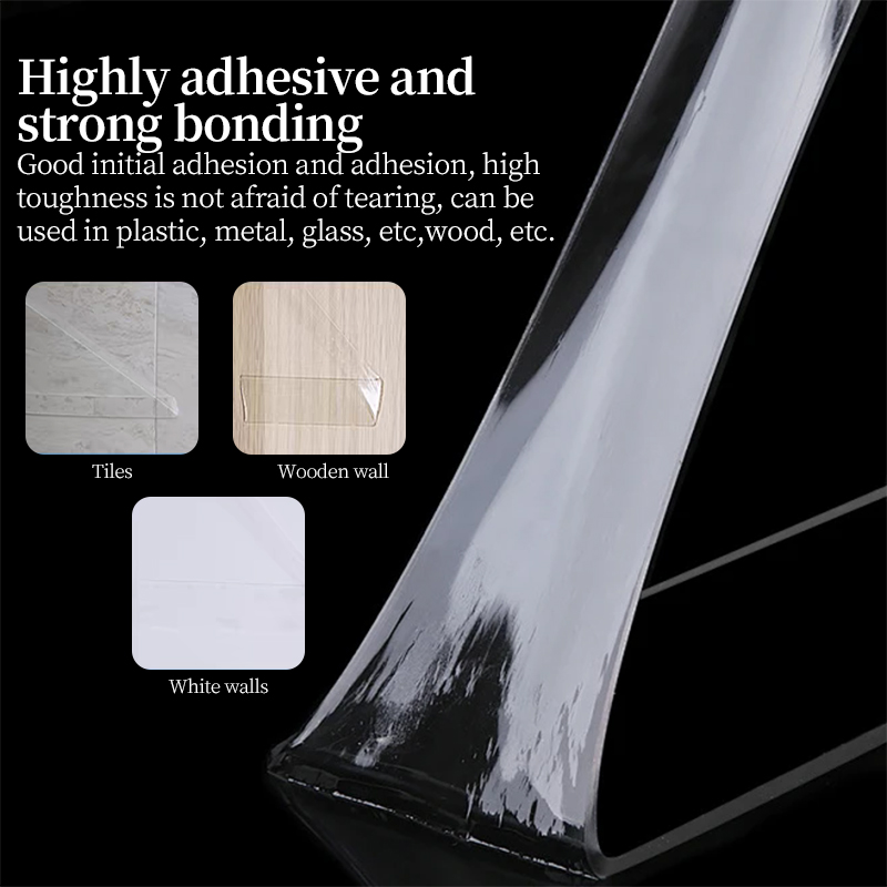 1/3/5M Ultrasterke dubbelzijdig klevende nanotape Transparante nano herbruikbare wasbare plakband Huishoudelijke bevestigingstape