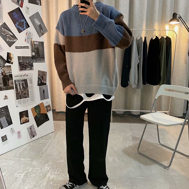 Härlig tröja herr vintertröja herrtröjor oversized pojke studenttröja grön blå grå: Blå / Asiatisk storlek xxl