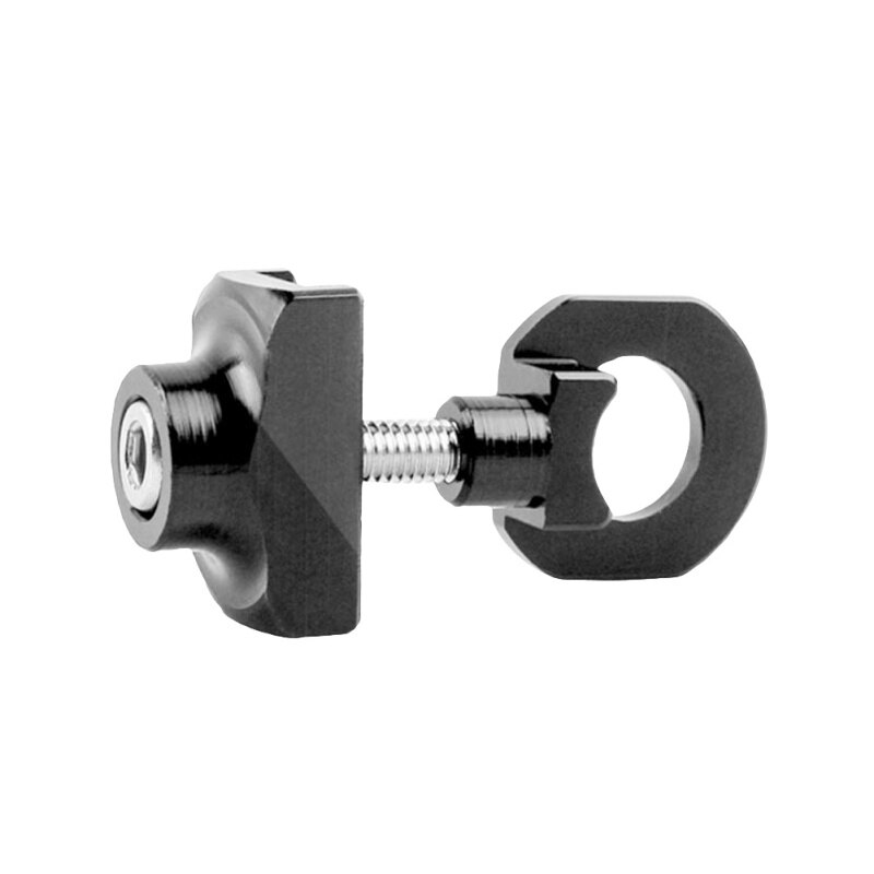 Tensor de cadena BMX de aluminio ultraligero, ajustador de bicicleta, tornillo de perno de bicicleta de una sola velocidad: Black