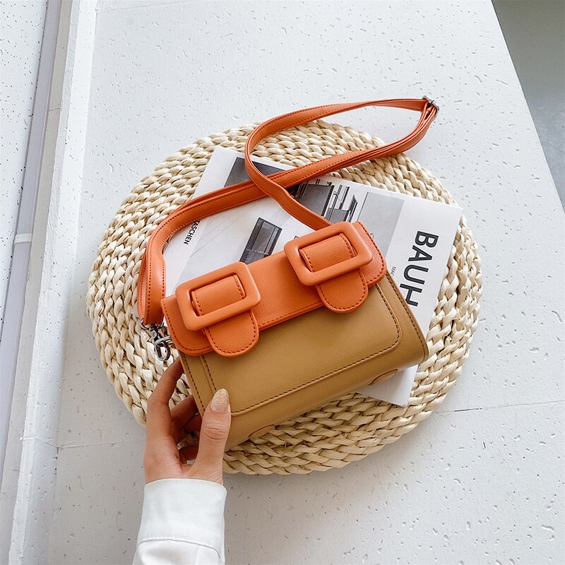 Original messenger bag firkantet bag skulderveske macaron crossbody bag bredde 18cm høyde 13cm tykkelse 8cm