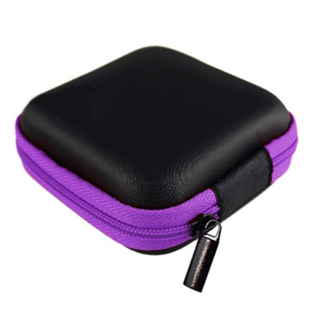 PU Leer Voor Oortelefoon Rits Hoofdtelefoon Oordopjes Kaarten Opbergtas Pouch Hard Case Doos draagbare Oortelefoon Tas Vierkante Case