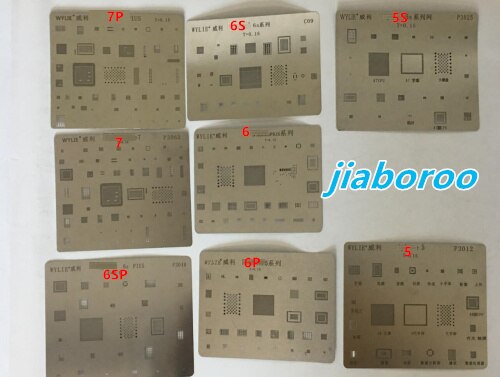 9 Stks/partij Bga Reballing Stencil Plaat Voor Iphone 5 5 S 6 6 P 6S 6SP 7 7P 8 8px