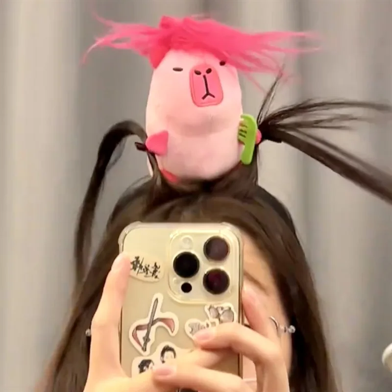 Diadema de capibara de dibujos animados divertidos, diademas de muñecos de peluche feos, herramienta de fijación de peinado, diadema para mujer, accesorios para el cabello