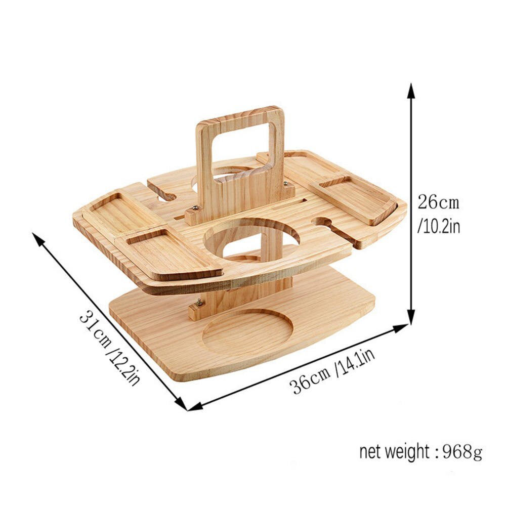Detachable Portable Picnic Table Wooden Integrated Wine Fruit Plate Outdoor Camping Accessories For Food Tableware 2022: 1