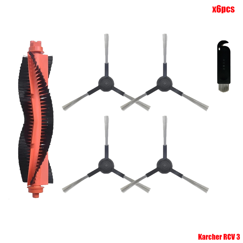 Accessories For Karcher RCV 3 Robot Vacuum Cleaner Spare Parts Roller Side Brush Hepa Filter Mop Cloth Tool Brushes Replacement: Chocolate