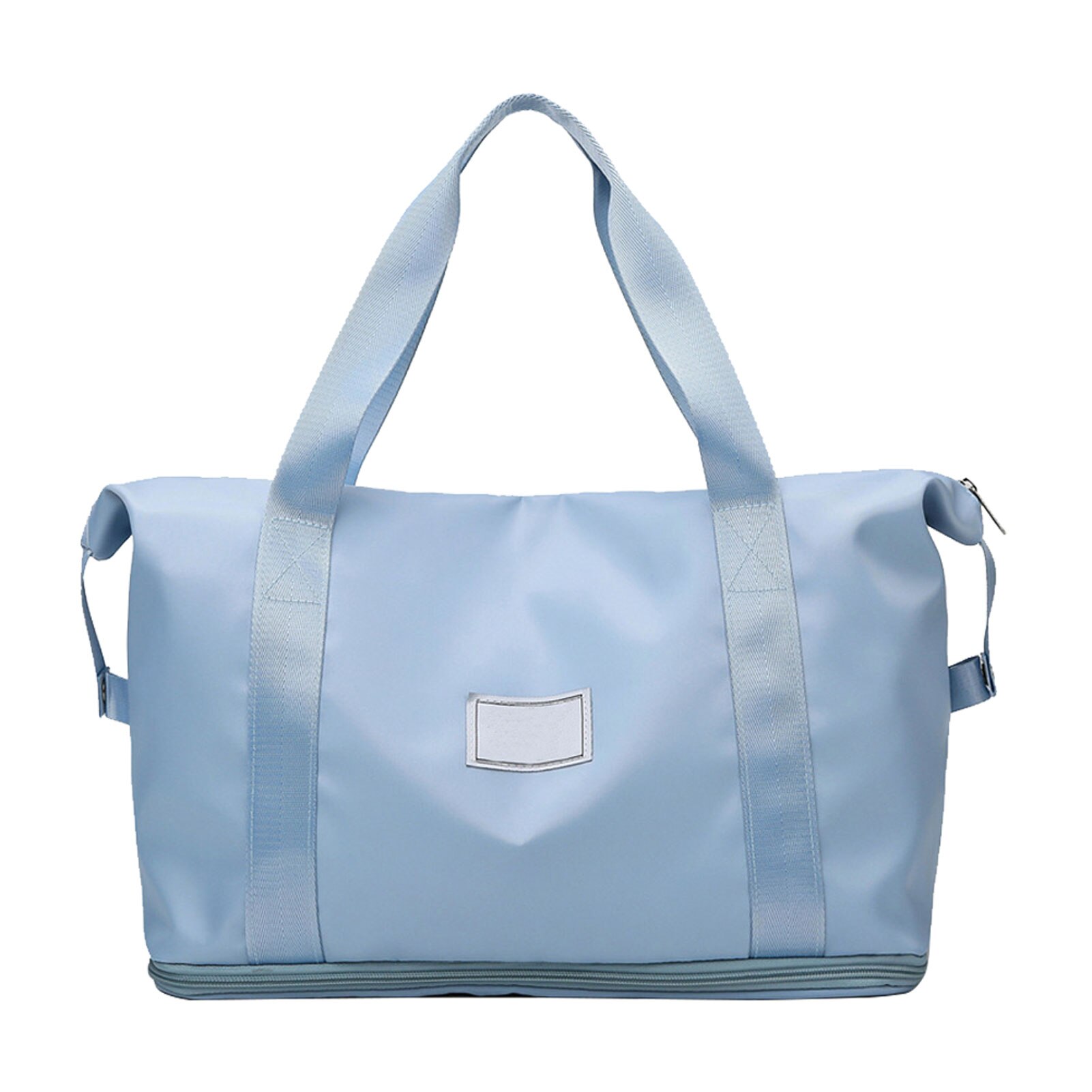 Shopping Waterproof Oxford Cloth Large Capacity Sports Bag Yoga Handbag Wet Pocket Hand Luggage Portable Travel Weekender: Blue