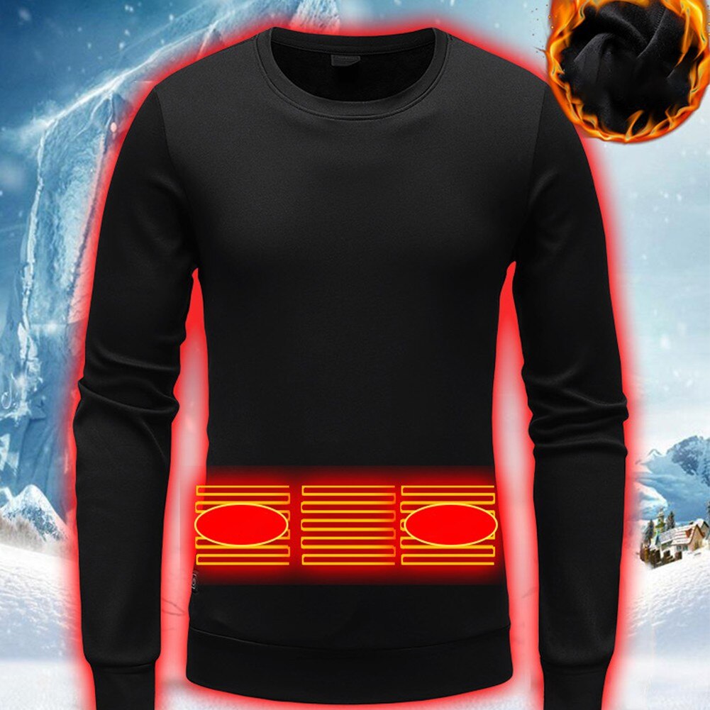 Felpa con cappuccio riscaldante a maglia con riscaldamento intelligente per uomo biancheria intima termica con cappuccio per riscaldamento elettrico a temperatura costante USB da esterno