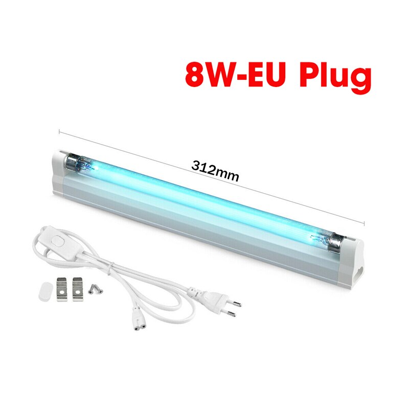 8W UVC Ultraviolet Lamp UV Sterilizer Lamp Germicidal Disinfection Sterilization Fluorescent Light EU US Plug AC110V 220V: 220V EU Plug